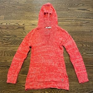 Roxy Heathered Red Hoodie Sweater